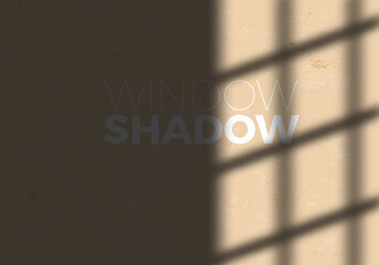 Fototapete - Vector Transparent Shadow of Window. Decorative Design Element for Collages. Creative Overlay Effect for Mockups
