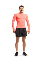 Sticker - Full length portrait of a fit man in sport top and shorts