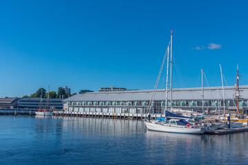 Wall Mural - Brooke street pier in port of Hobart, Australia