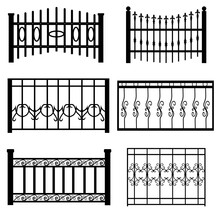  Wrought Iron Bars With A Pattern Vector