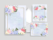 © MARIANURINCE - Wedding invitation card template set with beautiful colourful floral leaves Premium Vector