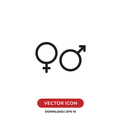  Male and Female symbols icon vector. Gender sign