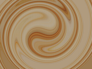 Rotating liquid coffee and chocolate cream background texture, abstract swirl