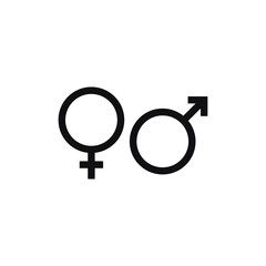  Gender icon vector. Female and male sex symbol