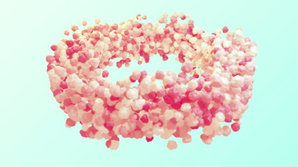 Wall Mural - Sweet candy-like abstract pices swirle. Loop rotating sugar chips b-roll.