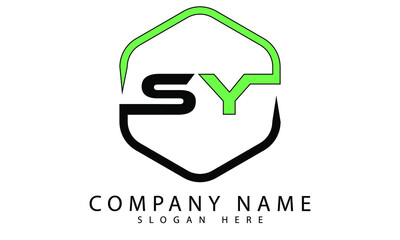 SY letter icon hexagon shape logo.logo text for sy.