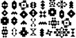 Ethnic icons collection. Signs, crests set. Tribal shapes. Folk figures. Geometric forms kit. Geometrical symbols. Elements for design, social media stories, blogs, brand identity. Vectors bundle