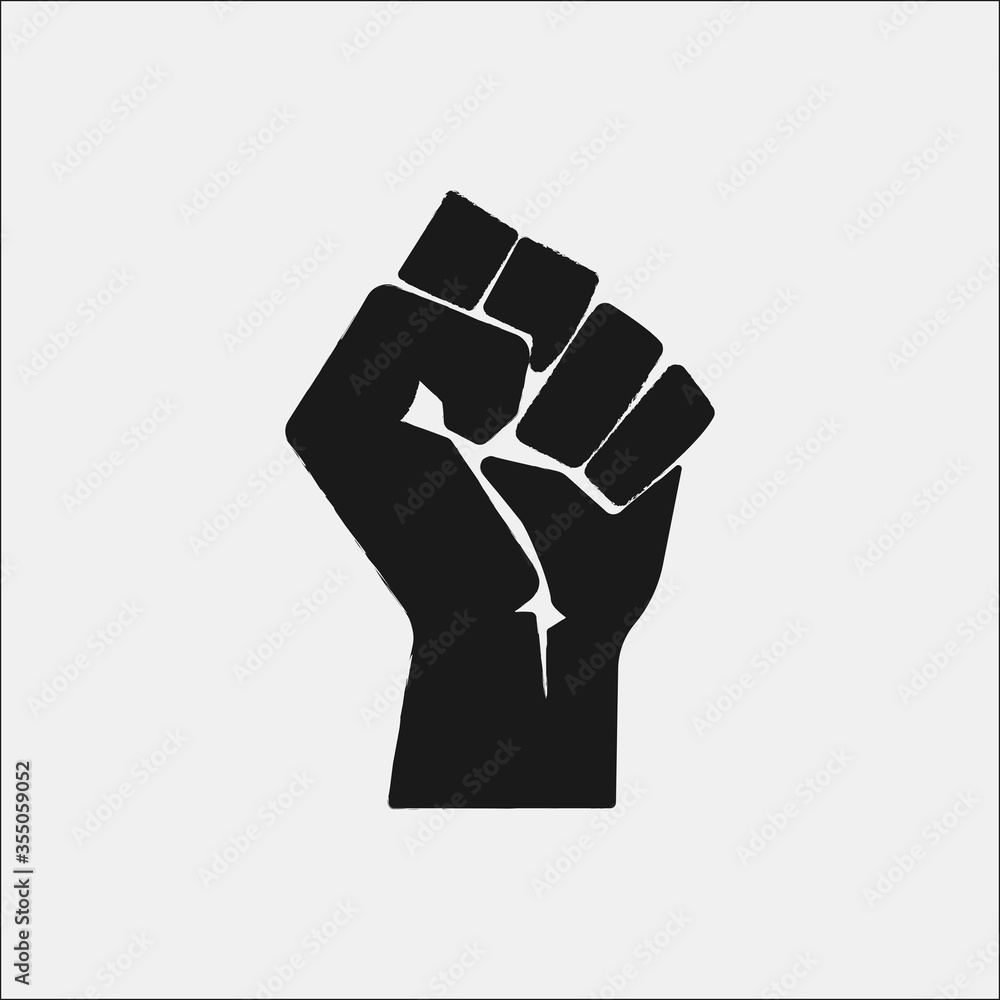 Black Lives Matter Icon. Strong Hand Symbol. Vector Illustration - obrazy, fototapety, plakaty 