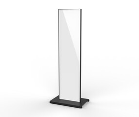 Wall Mural - blank double sided outdoor advertising metallic back lit poster stand mock up. curved led b totem po