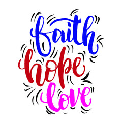 Wall Mural - faith hope love