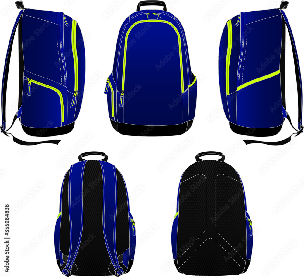 backpack isolated on white background Stock Vector | Adobe Stock