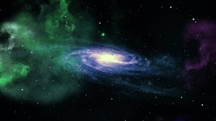 space galaxy with a background of nebulae and stars