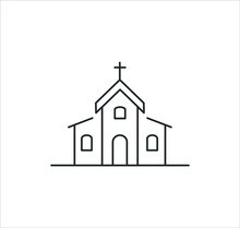 Church Vector Icon On White Background