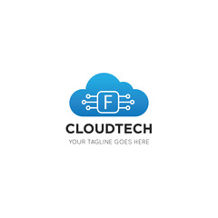 initial leter f cloud logo and icon vector illustration design template