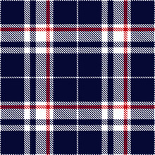 Tartan Plaid Seamless Pattern Blue Color Background. Flannel Shirts , Vector Illustration For Wallpapers, White Red Line Color Fabric , Scottish Cage .
