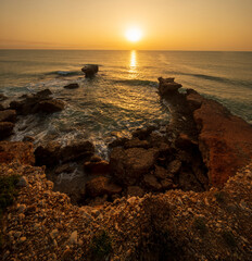 Wall Mural - The coast of Vinaroz during a sunrise, Costa azahar