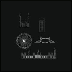 Sticker - London City Skyline from London in England. illustration for web and mobile design.