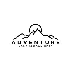 Wall Mural - simple outline mountain logo design