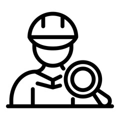 Search communication engineer icon. Outline search communication engineer vector icon for web design isolated on white background