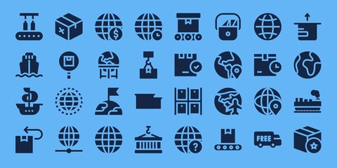 Canvas Print - logistics icon set