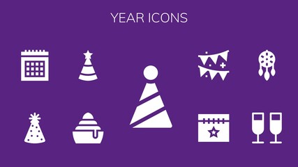 Canvas Print - Modern Simple Set of year Vector filled Icons