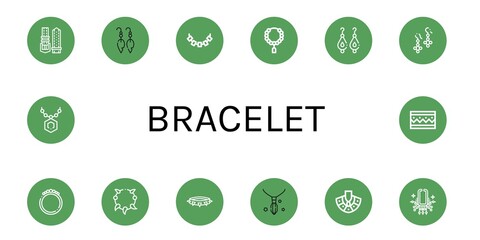 Sticker - bracelet simple icons set