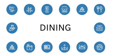 Wall Mural - dining icon set