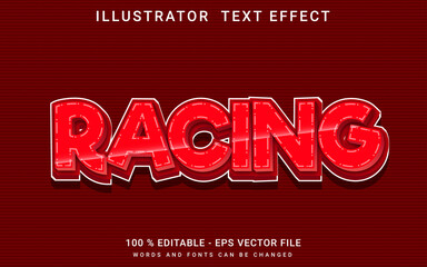 Wall Mural - Modren Text Effect racing editable premium vector