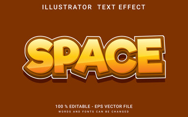 Modren Text Effect space editable premium vector