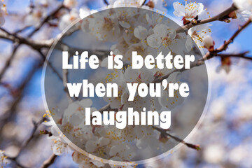 Wall Mural - Inspirational Quote - Life is better when you re laughing