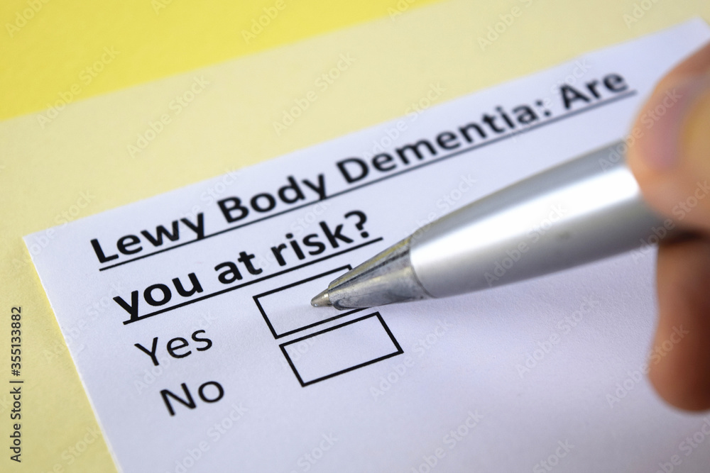 One person is answering question about lewy body dementia. - obrazy, fototapety, plakaty 