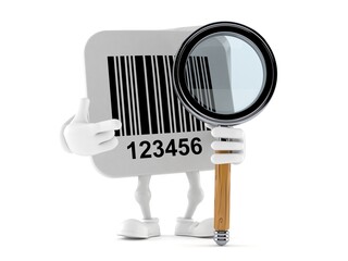 Canvas Print - Barcode character with magnifying glass