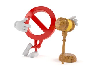 Canvas Print - Forbidden character with gavel