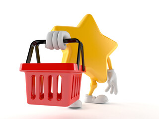 Wall Mural - Star character holding shopping basket