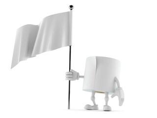 Canvas Print - Toilet paper character with blank flag