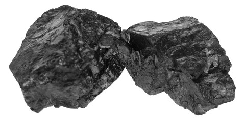 Wall Mural - Coal isolated on a white background close-up.