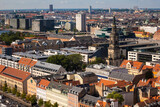 Fototapeta Uliczki - View from above of Copenhagen, Denmark's capital city, Scandinavia