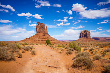 Wall Mural - hiking the wildcat trail in the monument valley, usa