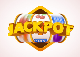 Slot machine wins the jackpot. 777 Big win casino concept.