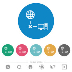 Poster - Offline computer flat round icons