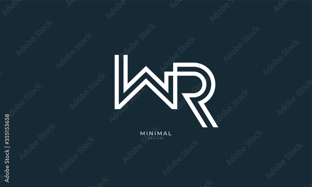 Alphabet letter icon logo WR Stock Vector | Adobe Stock