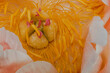 orange pink white yellow peony blossom heart macro