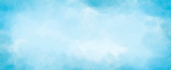 Wall Mural - light blue watercolor background hand-drawn with copy space for text