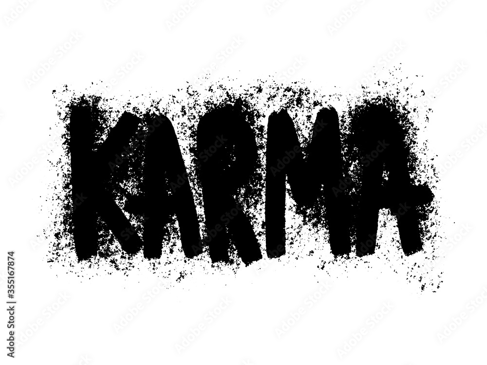 Karma. Sticker vector for social media post. Hand drawn illustration ...