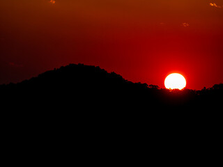 Wall Mural - Sunset on Top of The Mountain That has Follen