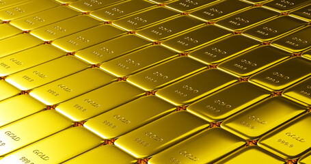 Gold bars 1000 grams. Concept of success in business and finance. 3D Render