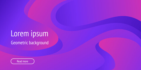 Abstract wavy background with bright purple elements - modern vector template for banner, layout, cover, web 