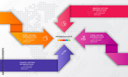 Fotografía 4 steps arrow infographic element,Business concept,Vector illustration