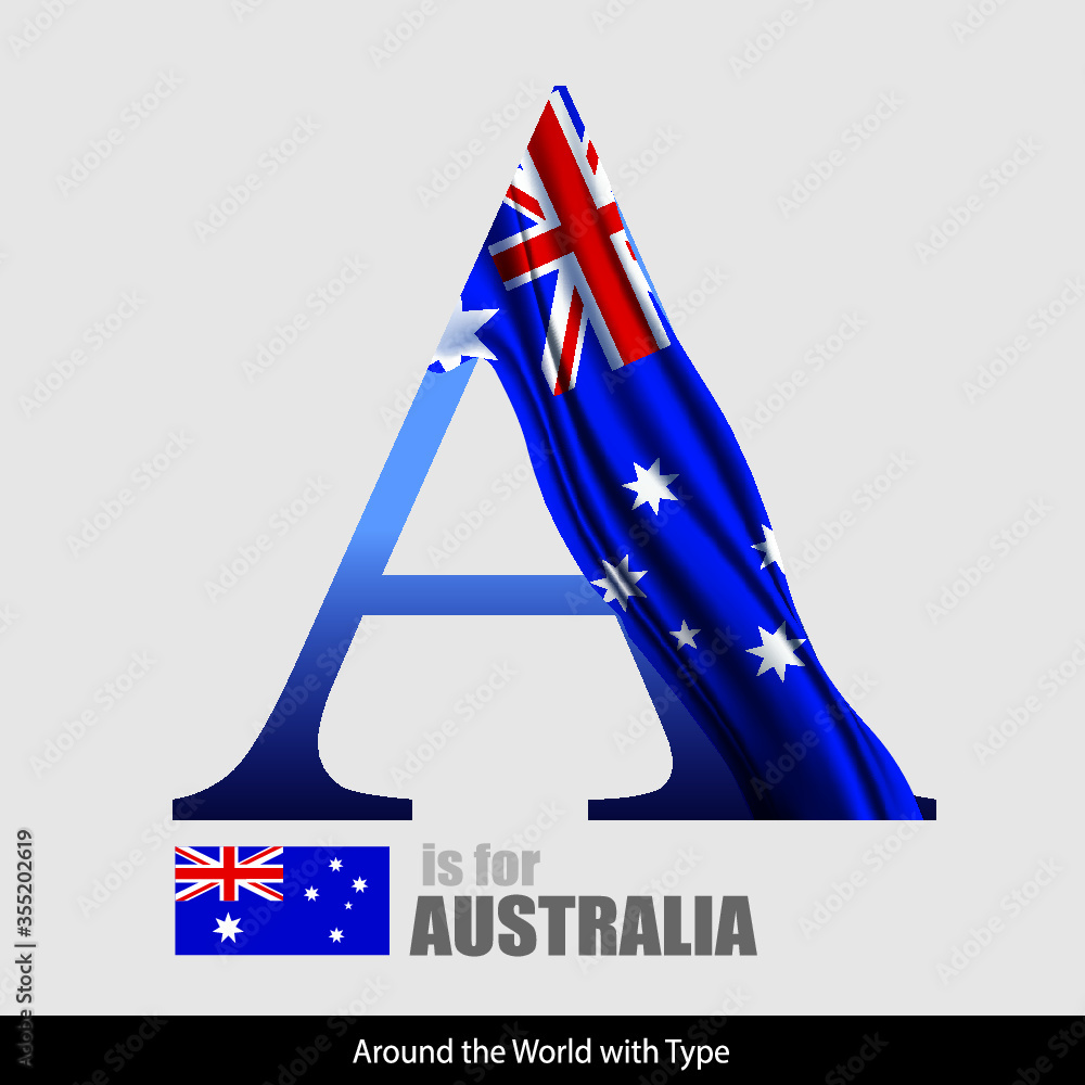 Vector de Stock Vector Letter A is for Australia flag. Design Matches ...