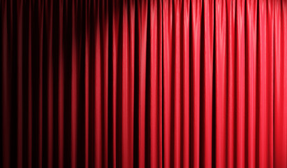Wall Mural - red velvet curtains or drapes in theater.
